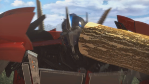 ilaac-art:that one time Optimus Prime was defeated by a drone with log