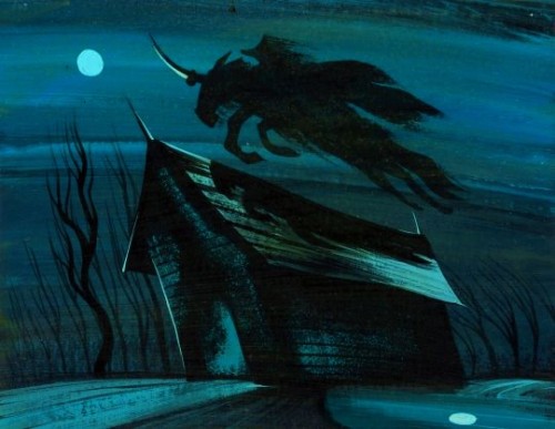 atomic-chronoscaph:The Legend of Sleepy Hollow - Concept art by Mary Blair (c.1947)