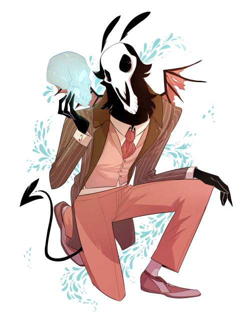 A commission of Reimena Ashel Yee’s sweet Jersey Devil boy, Alcott Grimsley! If you haven’t checked 