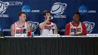 laurenrosed5:prepfordwife:transpondster:Wisconsin player Nigel Hayes whispers comment into hot mic a