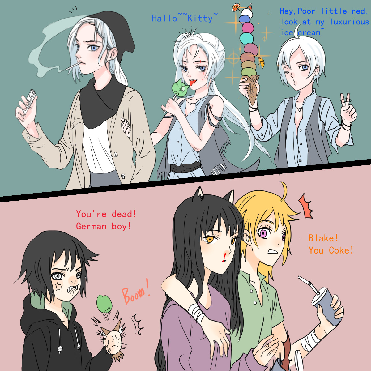 rwbyxw:  Holiday 【1】Winter traveled to the United States with Weiss and Whitley.They