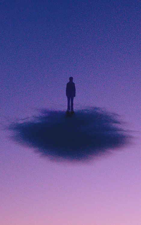 800x1280 Minimal, a man on a cloud, flight, sky, silhouette wallpaper @wallpapersmug : bit.ly