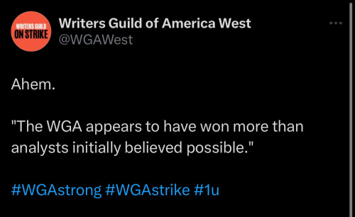 A Tweet From @WGAWest That Says Ahem.