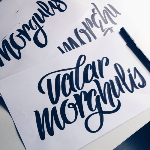 Valar Morghulis✨#magicwords #brushlettering #brushscript #handlettering #letteringdaily #calligrityp