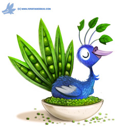 cryptid-creations:  Daily Paint #1202. Pea-cock