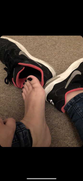 I wear these trainers ALL the time.  Who would beg for a sniff???  Haha foot slaves are so pathetic&