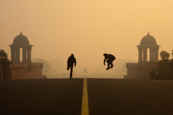 Skateboarding In New Delhi, India