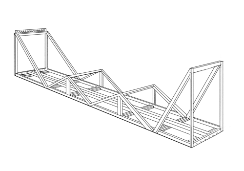 series of perspective drawings for class. practice using a grid in photoshop. bridges are hard. @_@