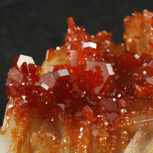 Vanadinite And Barite -  Mibladen, Meknès-Tafilalet Region, Morocco      