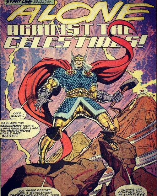 The Mighty Thor Alone Against The Celestials. Art By Ron Frenz And Brett Breeding. #thecosmiccomicbookbroadcast