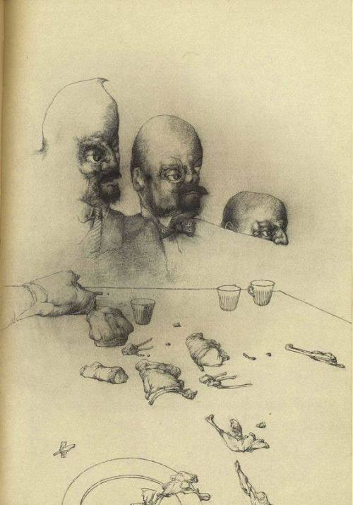 crastinating:Kafka’s The Metamorphosis illustrated by Spanish painter and engraver José Hernández (1
