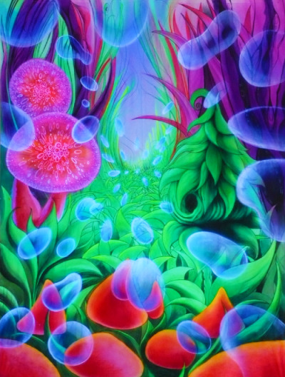 #trippy#NEON#mushroom#bubble#trippy nature#trippy art#rainbow