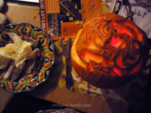 Working on my pumpkin carving for a scholarship contest~ This is just the carving part. I’m go