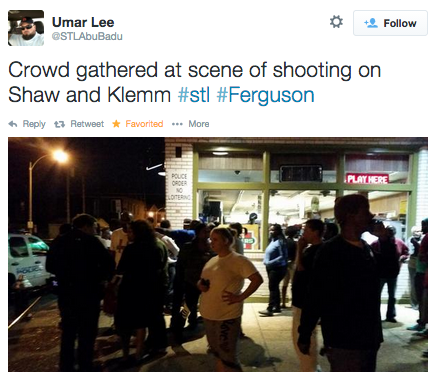 irlflamedemon:  ghostkatvantas:  socialjusticekoolaid:  revolutionarykoolaid: Happening Now (10.8.14): Oh dear God, not again. Another life lost in St Louis. So little information right now, but it seems that an unarmed 18-year old boy was tased then