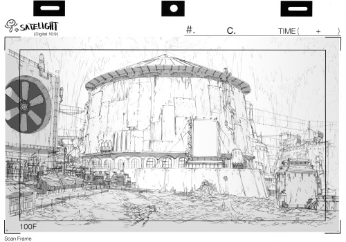 Background layouts from Basquash! (2009)「バスカッシュ！」のため2009年に描いたレイアウト。