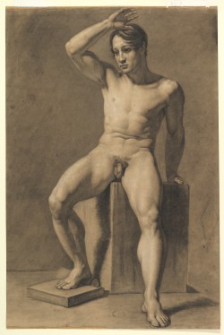 Seated Male Nudeanselm Feuerbach (German; 1829–1880)1860–69Black And White Chalk