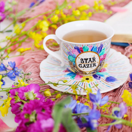 sosuperawesome:Hand Painted Teacups & Saucers and Mugs by Sydonie Baldissera on EtsySee our ‘mug