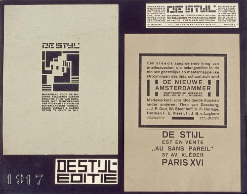 garadinervi:«De Stijl», Vol. 3, No. 9, (cover and frontispiece), 1920 and Vilmos Husz&aa