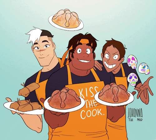 johannathemad:The chef and his magical assistants (Hunk cooked everything otherwise those two would 