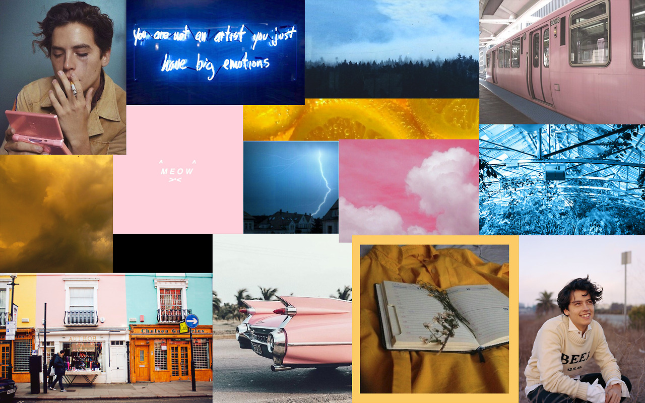 Wallpaper Cole Sprouse Laptop Background Yellow Pink Blue Feel free to share with your friends and family. cole sprouse laptop background yellow