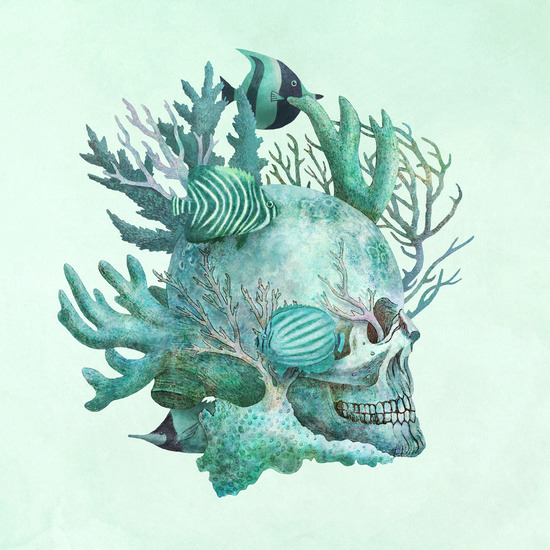 bestof-society6:    ART PRINTS BY TERRY FAN  Memento Mori A Beautiful Death Navajo