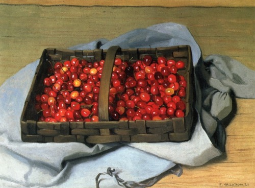 artist-vallotton:Basket of Cherries, 1921, Felix VallottonMedium: oil,canvas