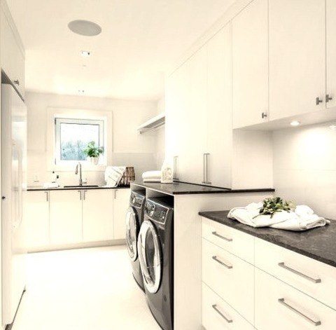 Vancouver Laundry Room LaundryExample Of A Huge Trendy Galley Vinyl Floor And White Floor Dedicated Laundry
