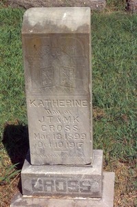 sixpenceee:  The grave of Katherine Cross says Murdered by Human Wolves What I do know about her is that she died at the age of 18. The cause of her death is unknown. Her grave became a popular “ghost legend.” Some say her body was found shredded