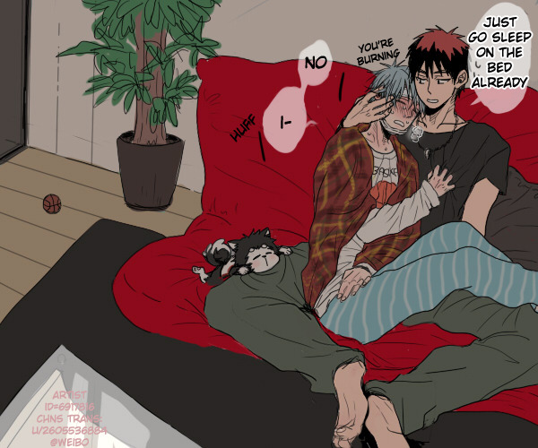 cecil-lulu:  Kuroko catches a cold.. still on KnB trans rampage | artist (゜_゜)