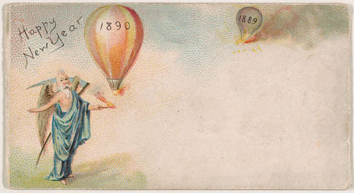 Trade cards from the “New Years 1890 Cards” series, issued by Kinney Brothers Tobacco Co