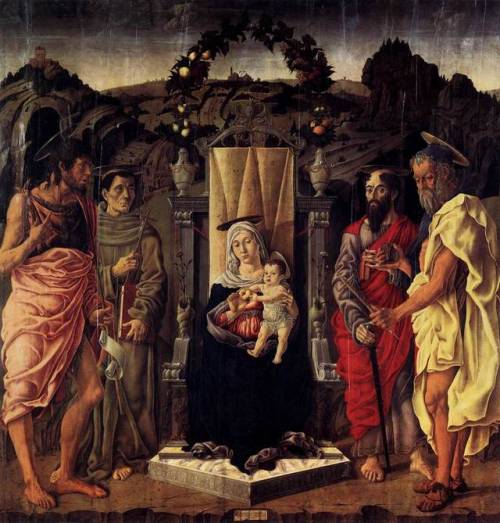 Madonna and Child Enthroned with Saints, Marco Zoppo, 1471