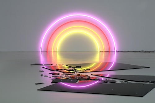 Lori Hersberger, ‘Sunset 164,’ 2006, Neon systems, Black float glass, 164 x 300 x 1.8 cm (neon), 164