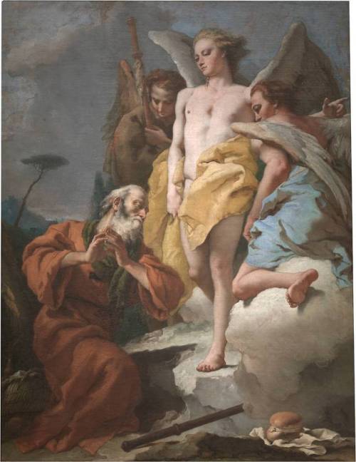 Abraham y los tres ángeles por Giambattista Tiepolo, 1770 aprox.