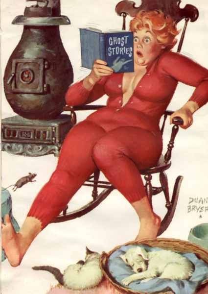 pettyartist:  twinarmageddons:  musicpnppl:     Hilda by Duane Bryers   I think I just found my perfect woman.  This is so adorable omg (also I have a really big love of pinups from the 40’s/50’s btw) 