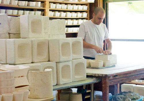 “Inspired by the farm-to-table movement, we design and make porcelain tableware that serves as