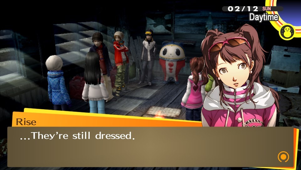 jfx:  MY FAV PART IN PERSONA 4 GOLDEN IS WHEN YOU PICK TO HANG OUT WITH THE GUYS