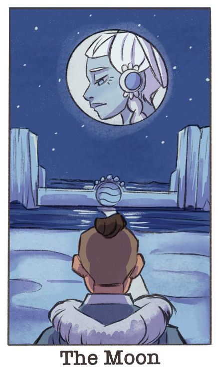 The Moon CardYue and Sokka(that’s rough buddy)Up-right-painful memories-uncertainty-illusionsReverse