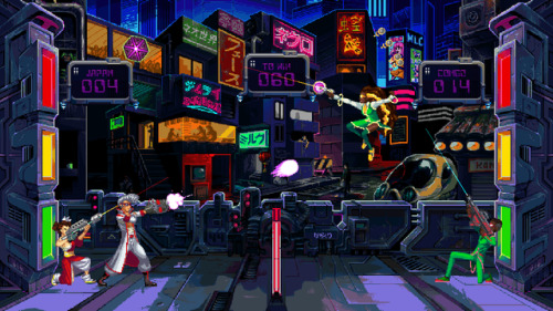 retronator:  Gunsport is … Cyberpunk volleyball with guns? Future millennium sporting action?I always had an affinity for sci-fi sports (Speedball, OMF), but this is unlike anything, except, I guess, physics based volleyball games and Windjammers.The