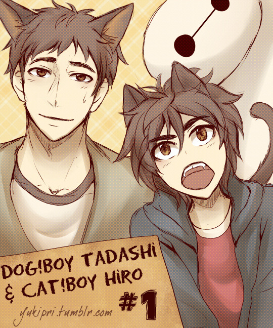 yukipri:  Big Hero 6 Catboy/Dogboy AU!  Part 1I said I’d draw one, ages ago, and