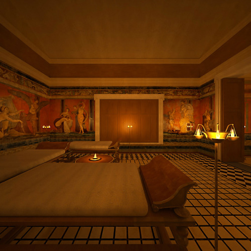 Reconstruction of the Triclinium, Villa of the Mysteries, Pompeii by James Stanton-AbbottTriclinium 