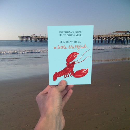 Everyone should have a lobster on their birthday so I made this little card.