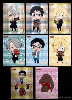 yoimerchandise: YOI x LOTTE Clear Files (2017) Original Release Date:December 2017 Featured Characters (4 Total):Viktor, Yuuri, Yuri, Makkachin Highlights:LOTTE’s first collaboration with YOI has chibi versions of the main trio with various popular