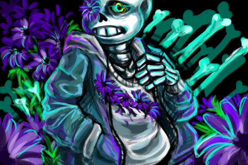 hexagonsgalore: Flowers. Flowerfell!Sans © @siviosanei Aster!Sans (a whimsical creation of mine) Mon