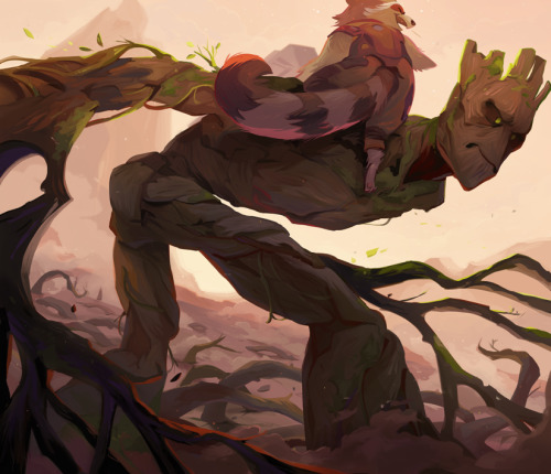 bananasandguavas:groot using…frenzy plant? aha who knows i just wanted to paint these two againi ori