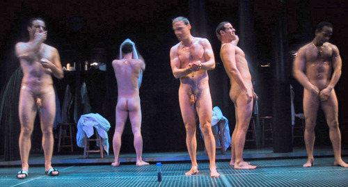 openshowers:  These amazingly brave actors got fully naked and showered center stage in front of nearly A THOUSAND PEOPLE for 355 performances on Broadway!!! Take Me Out, Walter Kerr Theatre, NYC (2003) 