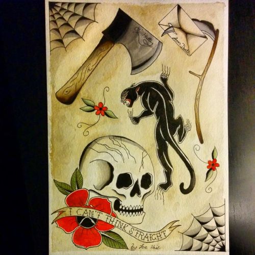 fuckyeahtraditionaltattooflash:  Joe VailNottingham, UKAspiring Tattoo ApprenticeInstagram: wearedeadends           Facebook: https://www.facebook.com/DeadEndArt