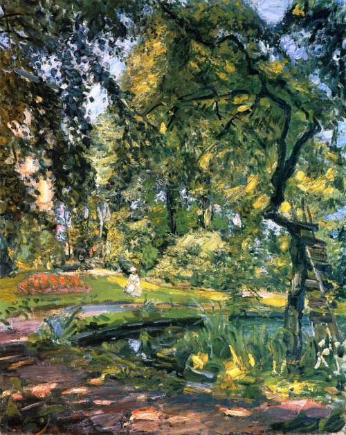 Garden in Godramstein tree grown together -  Max Slevogt  1910Impressionism