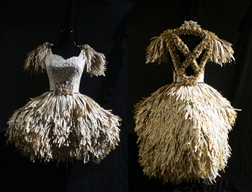 Dresses made from the pages of romance novels, 2016.