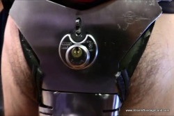 Integrated lock on Carrara #chastitybelt means bolt cutters won&rsquo;t help you! Thanks @kinkylilpetgirl for filming us!http://www.aliceinbondageland.com