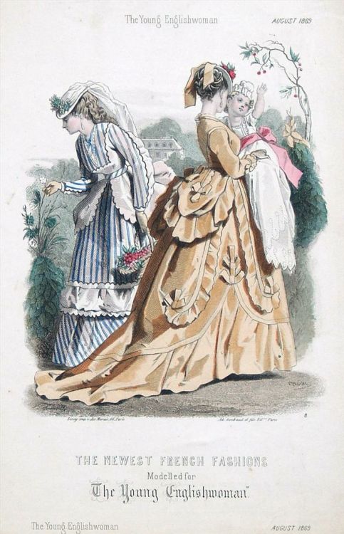 The Young Englishwoman, August 1869 AND some pretty similar dresses! Silk faille dress | August
